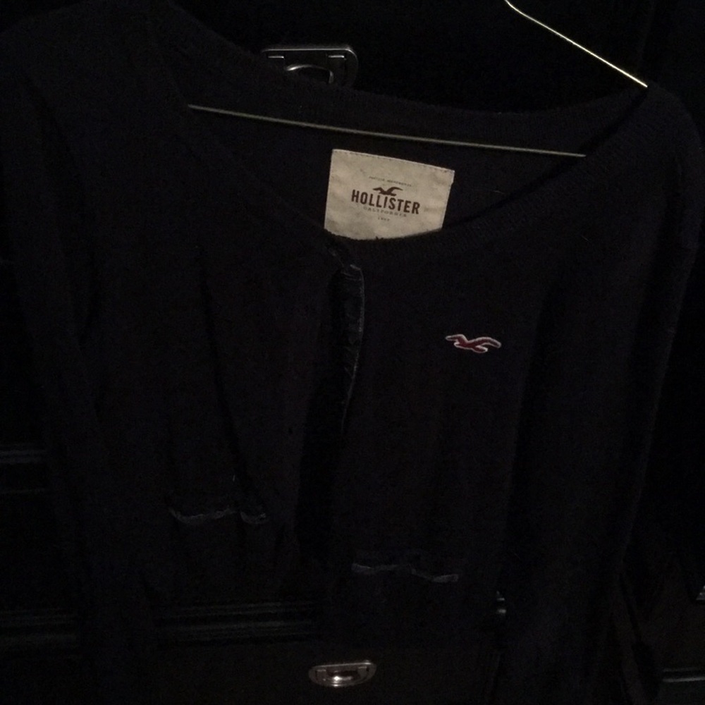Navy blue Hollister cardigan with pockets. Medium